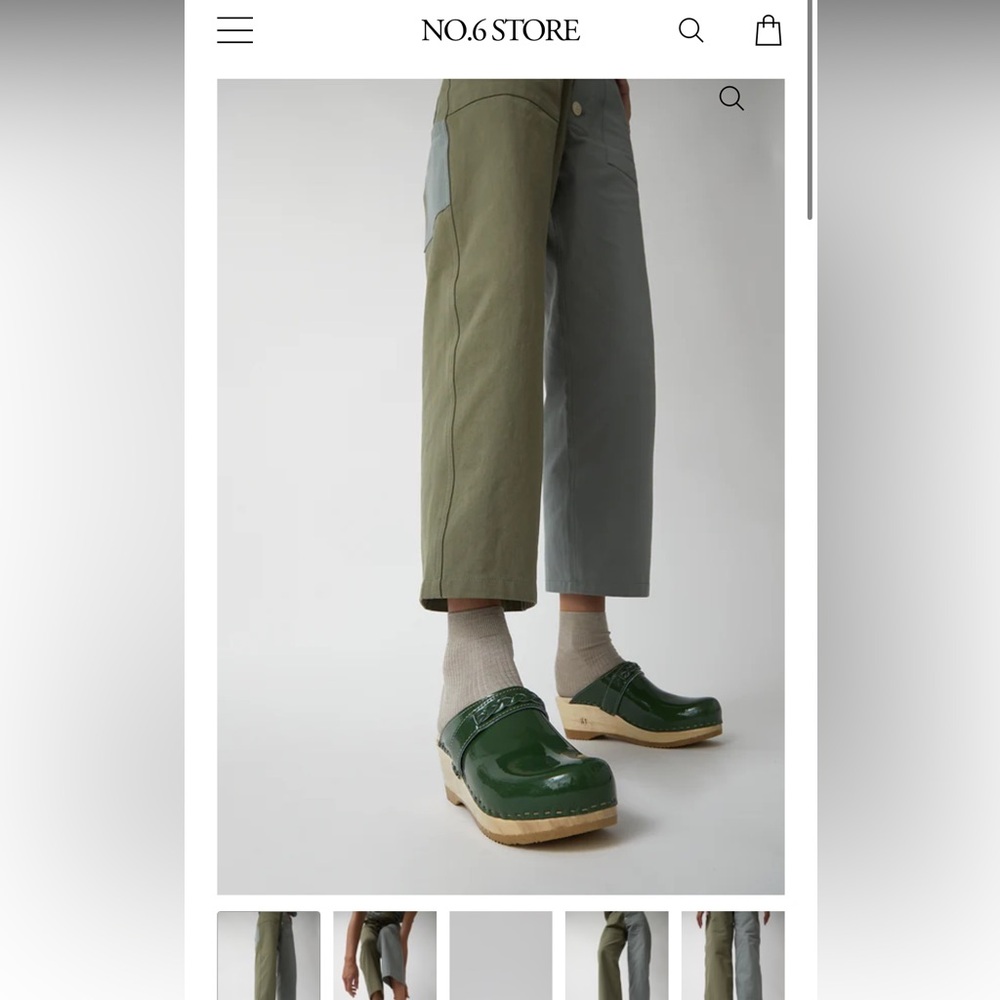 NO.6 Bridget Clog on Mid Wedge in Forest Patent size 39 Sold Out